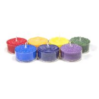 Theelichtjes chakra geurkaarsjes set van 7 stuks