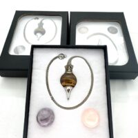 Pendelset – Rozenkwarts, Amethist & Gouden Tijgeroog