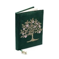 Notitieboek fluweel groen β Levensboom & Harten
